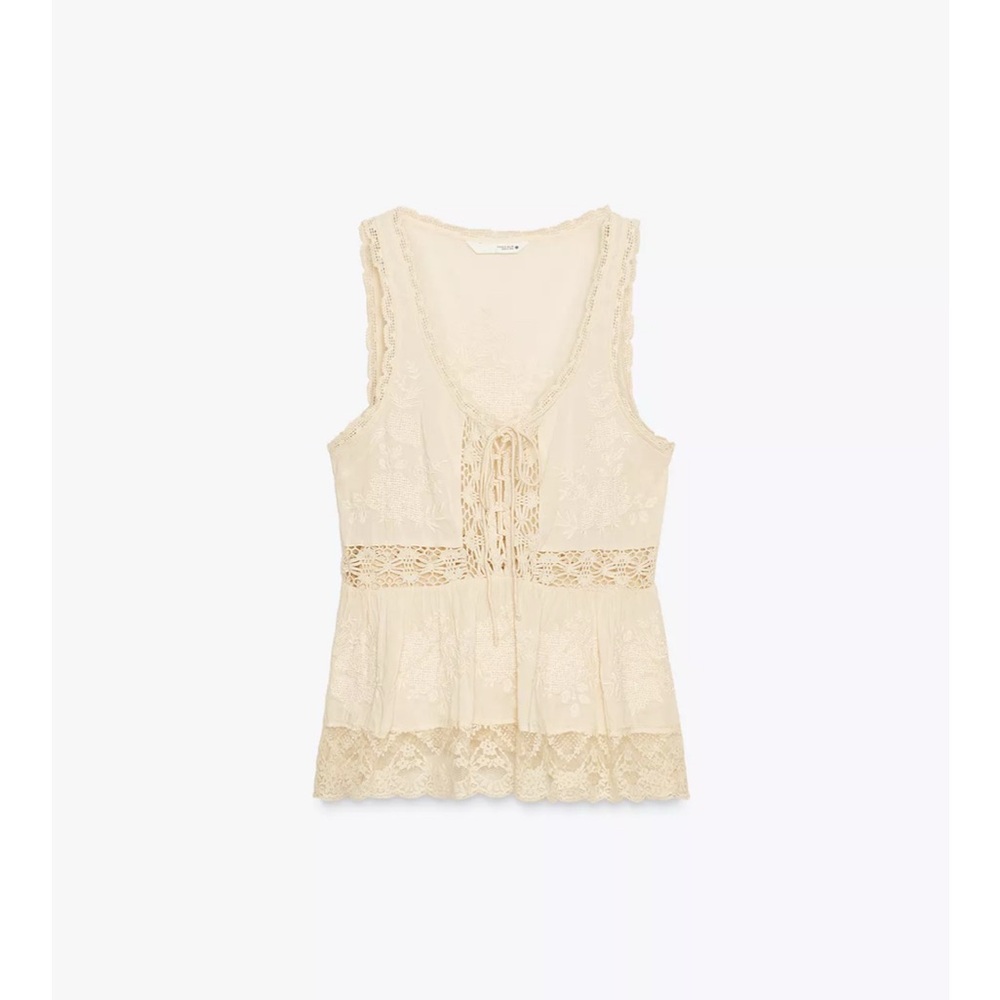 ZW collection Embroidered Top Zara